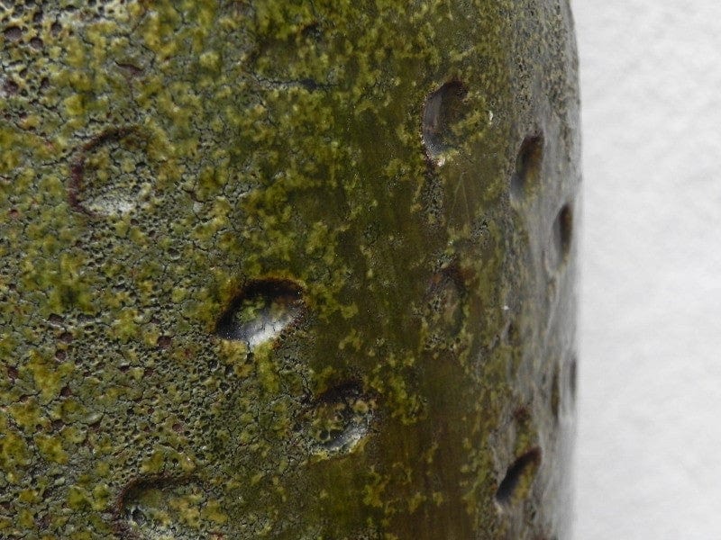 I Like Mike's Mid Century Modern Wall Decor & Art Italian Green Primitive Ceramic Tall Vase