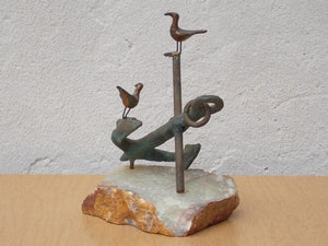 I Like Mike's Mid-Century Modern Wall Decor & Art Jere Anchor With Birds Sculpture o Marble