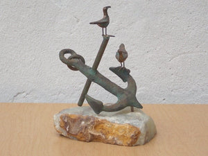 I Like Mike's Mid-Century Modern Wall Decor & Art Jere Anchor With Birds Sculpture o Marble