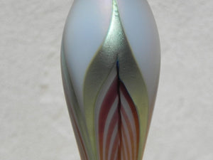 I Like Mike's Mid Century Modern Wall Decor & Art L.C. Tiffany Favrile Vase, Iridescent Pulled Feather Fluted Design, Circa 1900