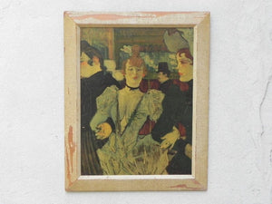 I Like Mike's Mid Century Modern Wall Decor & Art "La Goulue Arriving at The Moulin Rouge With Two Women" Toulouse-Lautrec Print on Board