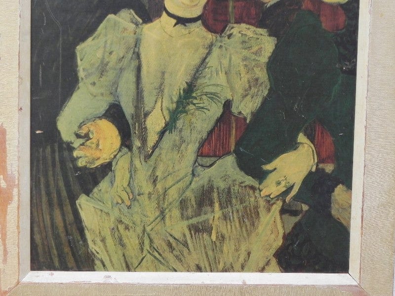 I Like Mike's Mid Century Modern Wall Decor & Art "La Goulue Arriving at The Moulin Rouge With Two Women" Toulouse-Lautrec Print on Board