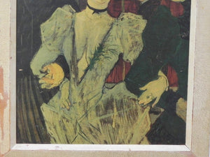 I Like Mike's Mid Century Modern Wall Decor & Art "La Goulue Arriving at The Moulin Rouge With Two Women" Toulouse-Lautrec Print on Board