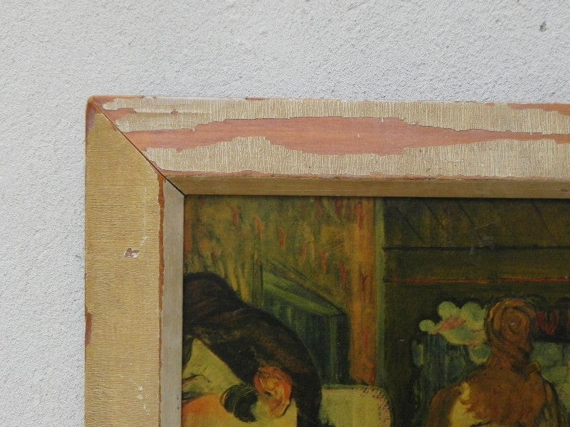 I Like Mike's Mid Century Modern Wall Decor & Art "La Goulue Arriving at The Moulin Rouge With Two Women" Toulouse-Lautrec Print on Board