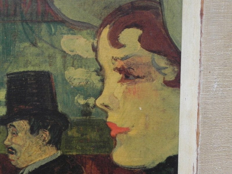 I Like Mike's Mid Century Modern Wall Decor & Art "La Goulue Arriving at The Moulin Rouge With Two Women" Toulouse-Lautrec Print on Board
