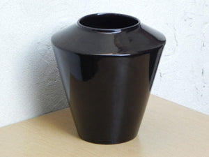 I Like Mike's Mid Century Modern Wall Decor & Art Large 1980s Black Wide Ceramic Vase, Neo Deco, West Germany