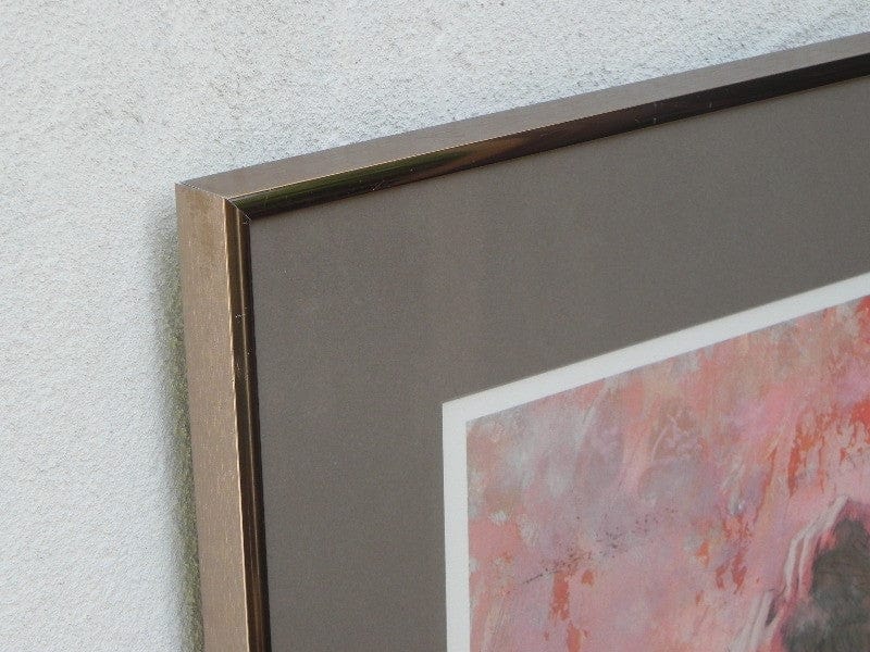 I Like Mike's Mid Century Modern Wall Decor & Art Large Framed Nude in Pinks by Thornton Utz, Limited Edition Signed Artist Print from 1980