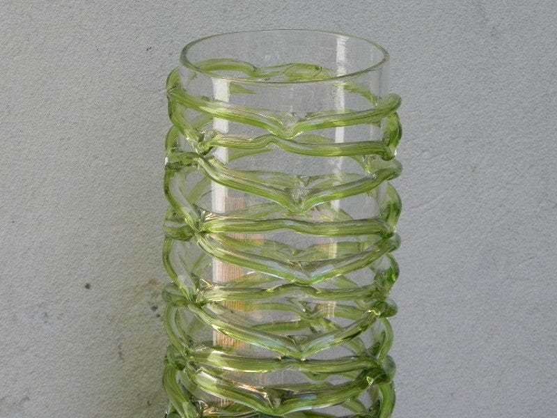 I Like Mike's Mid Century Modern Wall Decor & Art Large Green Art Glass Cylinder Vase by Dafni