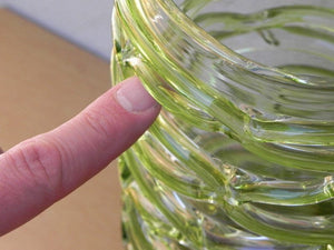 I Like Mike's Mid Century Modern Wall Decor & Art Large Green Art Glass Cylinder Vase by Dafni