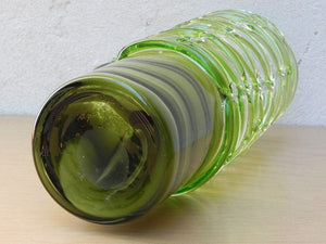 I Like Mike's Mid Century Modern Wall Decor & Art Large Green Art Glass Cylinder Vase by Dafni