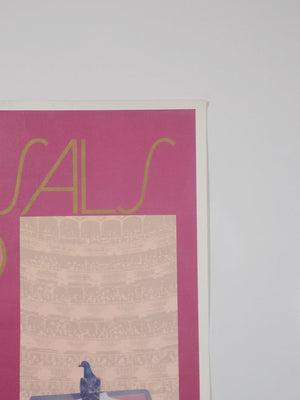 I Like Mike's Mid Century Modern Wall Decor & Art Large Pink Poster "Casals 80" from Annual Puerto Rico Pablo Casals Festival, 1980, Unframed