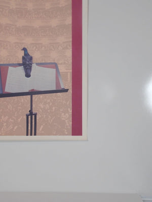 I Like Mike's Mid Century Modern Wall Decor & Art Large Pink Poster "Casals 80" from Annual Puerto Rico Pablo Casals Festival, 1980, Unframed