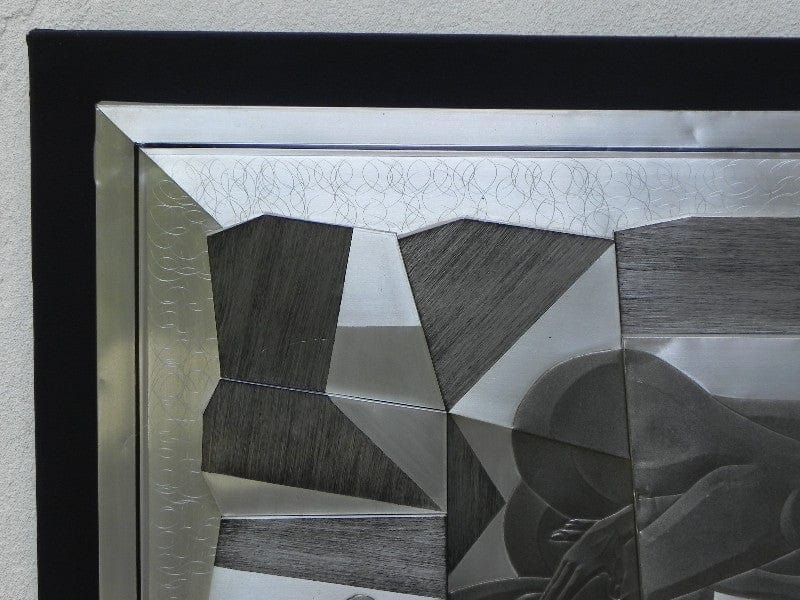 I Like Mike's Mid Century Modern Wall Decor & Art Large Silver Metal Sculpture Wall Hanging - Reclining Woman