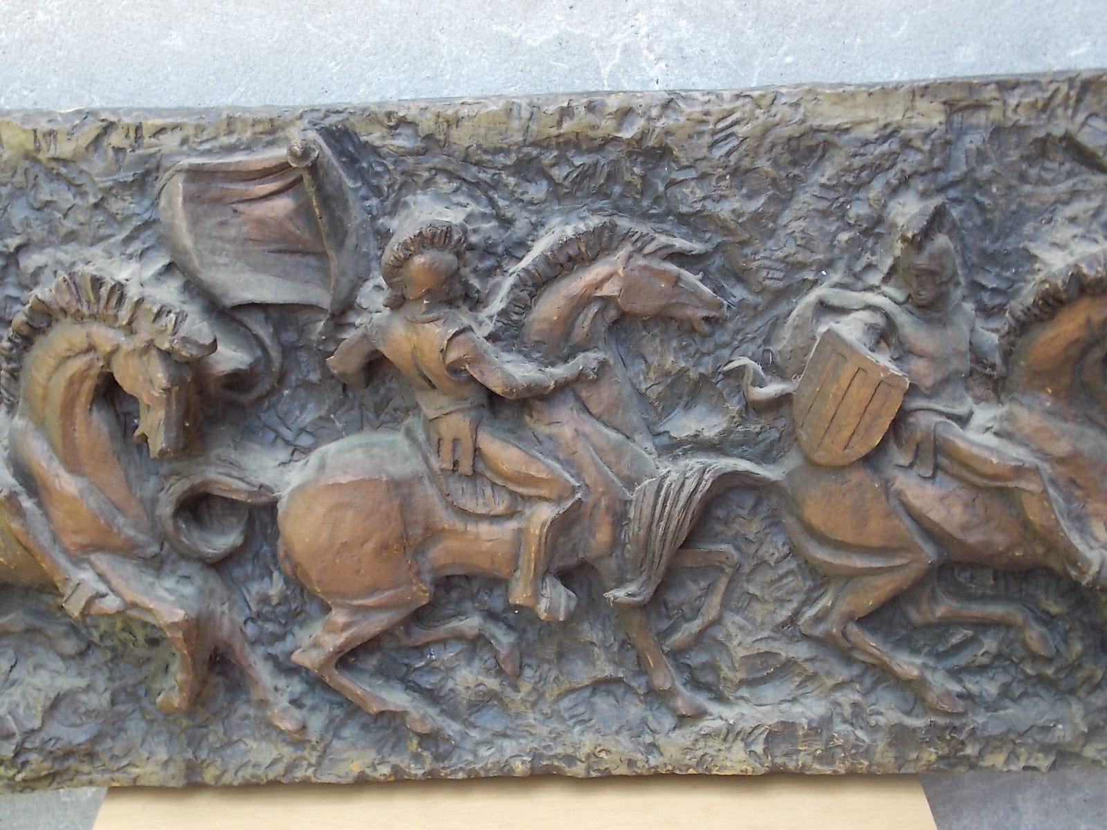 I Like Mike's Mid-Century Modern Wall Decor & Art Large Vanguard Roman Soldiers Horses Battle Wall Sculpture