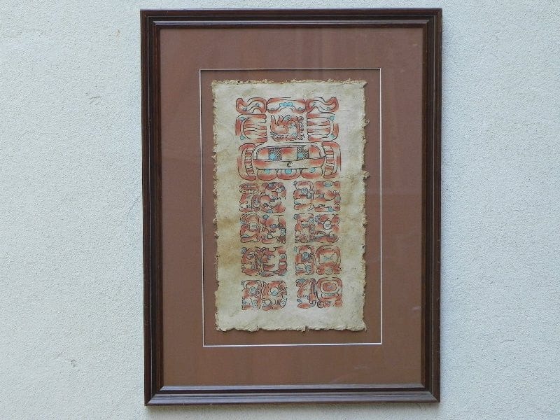 I Like Mike's Mid Century Modern Wall Decor & Art Mayan Calendar Painting "June 25, 1951", Framed