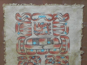 I Like Mike's Mid Century Modern Wall Decor & Art Mayan Calendar Painting "June 25, 1951", Framed