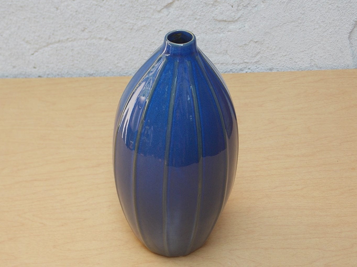 I Like Mike's Mid Century Modern Wall Decor & Art Medium Blue Ceramic Modern Teardrop Bud Vase