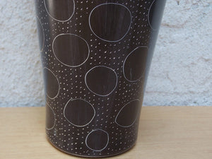 I Like Mike's Mid-Century Modern Wall Decor & Art Medium Modern Black Clay Pottery Vase with Circles