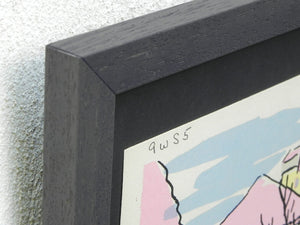 I Like Mike's Mid Century Modern Wall Decor & Art Mid-Century Lithograph by Wylie Newly Framed-Café Scene with Fountain, Pastel Colors