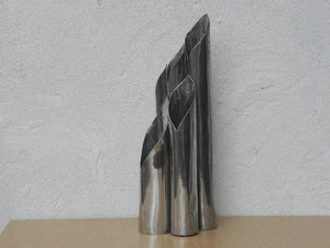 I Like Mike's Mid Century Modern Wall Decor & Art Modern Metal Pipe Multi Hole Vase, 1979, Signed Robin Nemeth