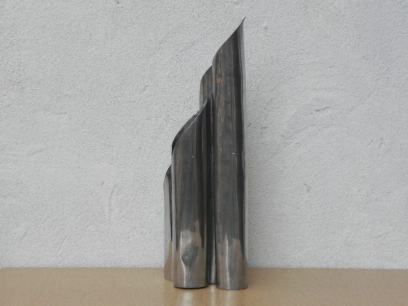 I Like Mike's Mid Century Modern Wall Decor & Art Modern Metal Pipe Multi Hole Vase, 1979, Signed Robin Nemeth