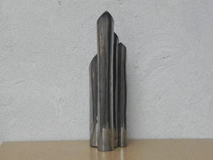 I Like Mike's Mid Century Modern Wall Decor & Art Modern Metal Pipe Multi Hole Vase, 1979, Signed Robin Nemeth