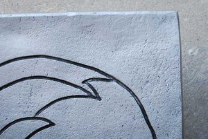 I Like Mike's Mid-Century Modern Wall Decor & Art Modern Picasso-like Grey Flat Ceramic Table Sculpture of Man & Woman