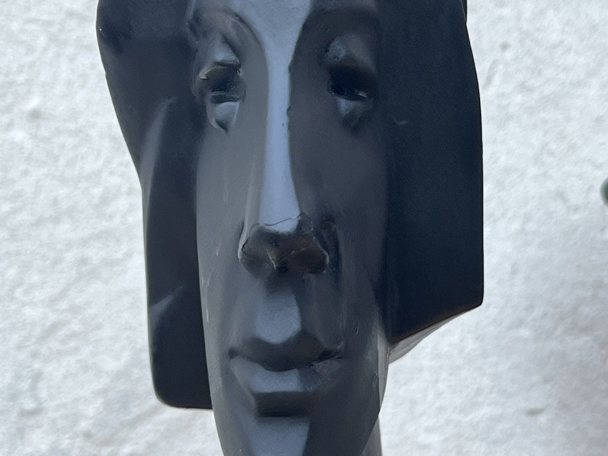 I Like Mike's Mid Century Modern Wall Decor & Art Neo Deco Pair Black Ceramic Man & Woman by David Fisher for Austin Productions, 1988