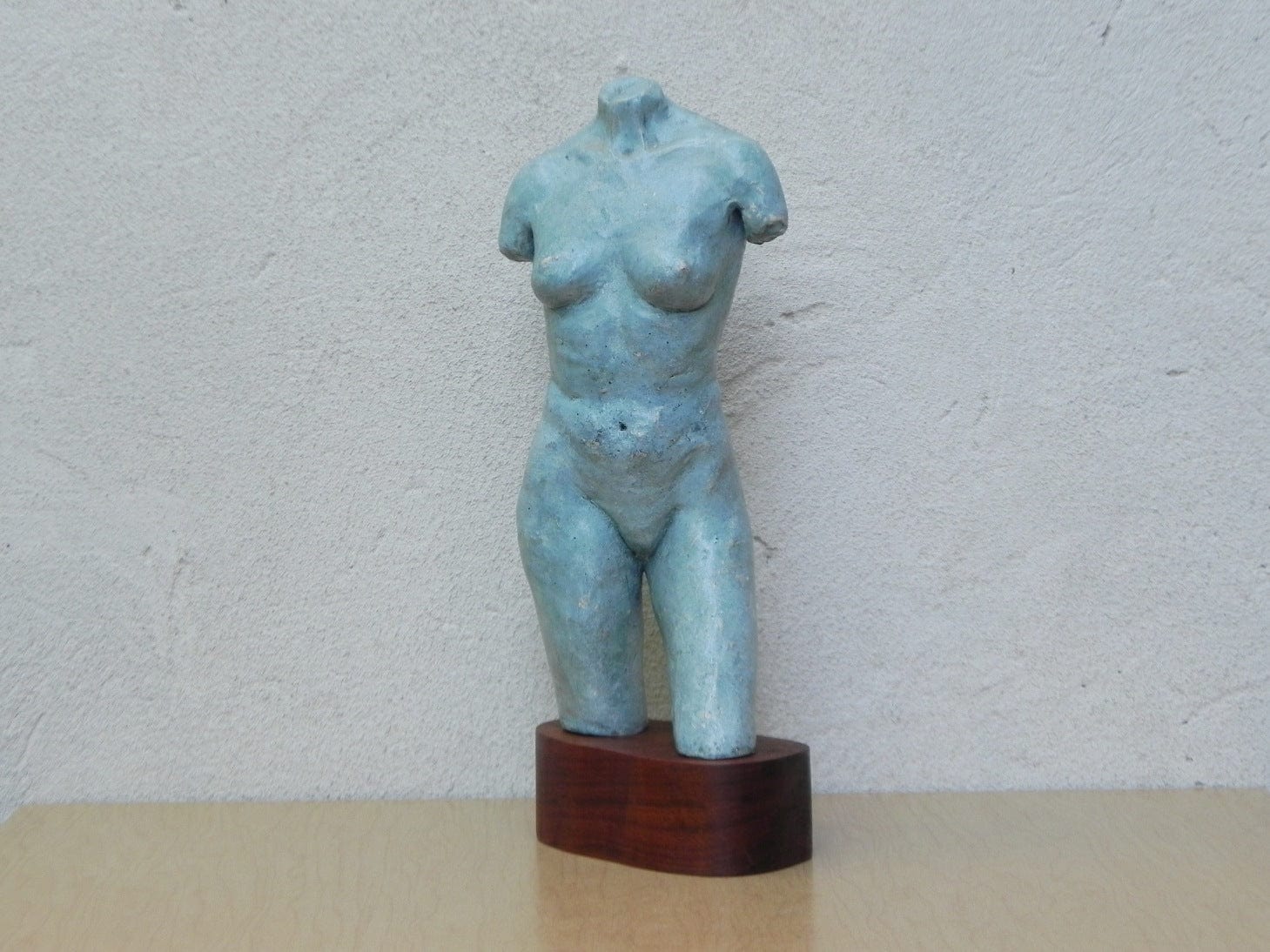 I Like Mike's Mid Century Modern Wall Decor & Art Nude Female Ceramic Table Sculpture in Blue