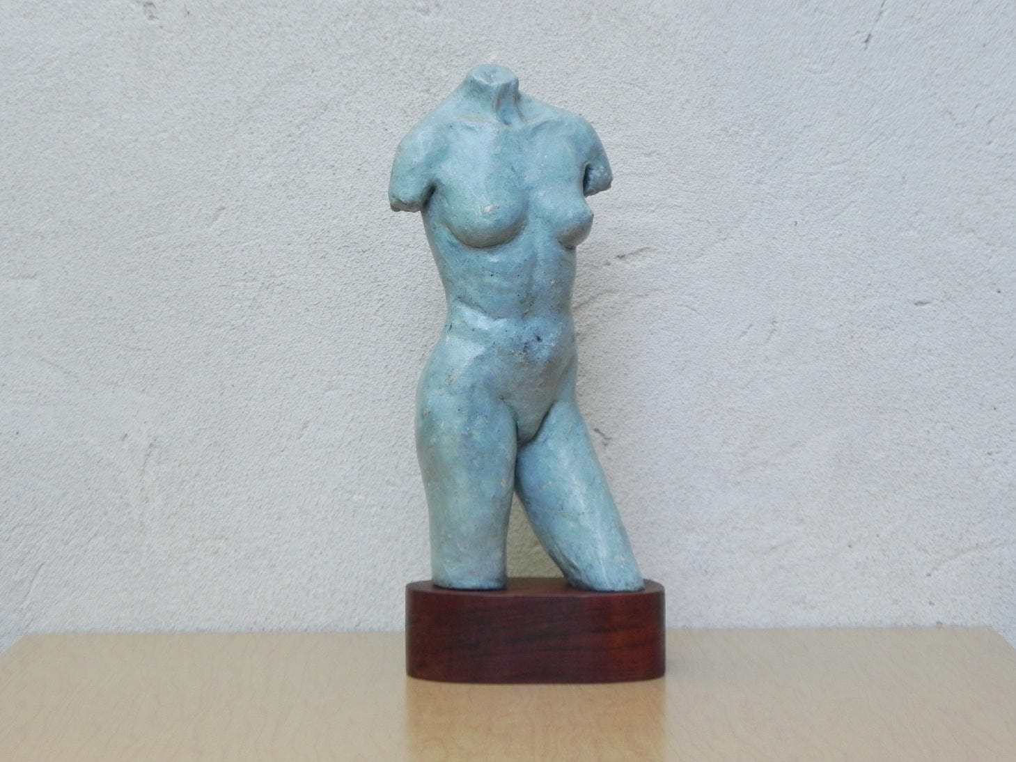 I Like Mike's Mid Century Modern Wall Decor & Art Nude Female Ceramic Table Sculpture in Blue