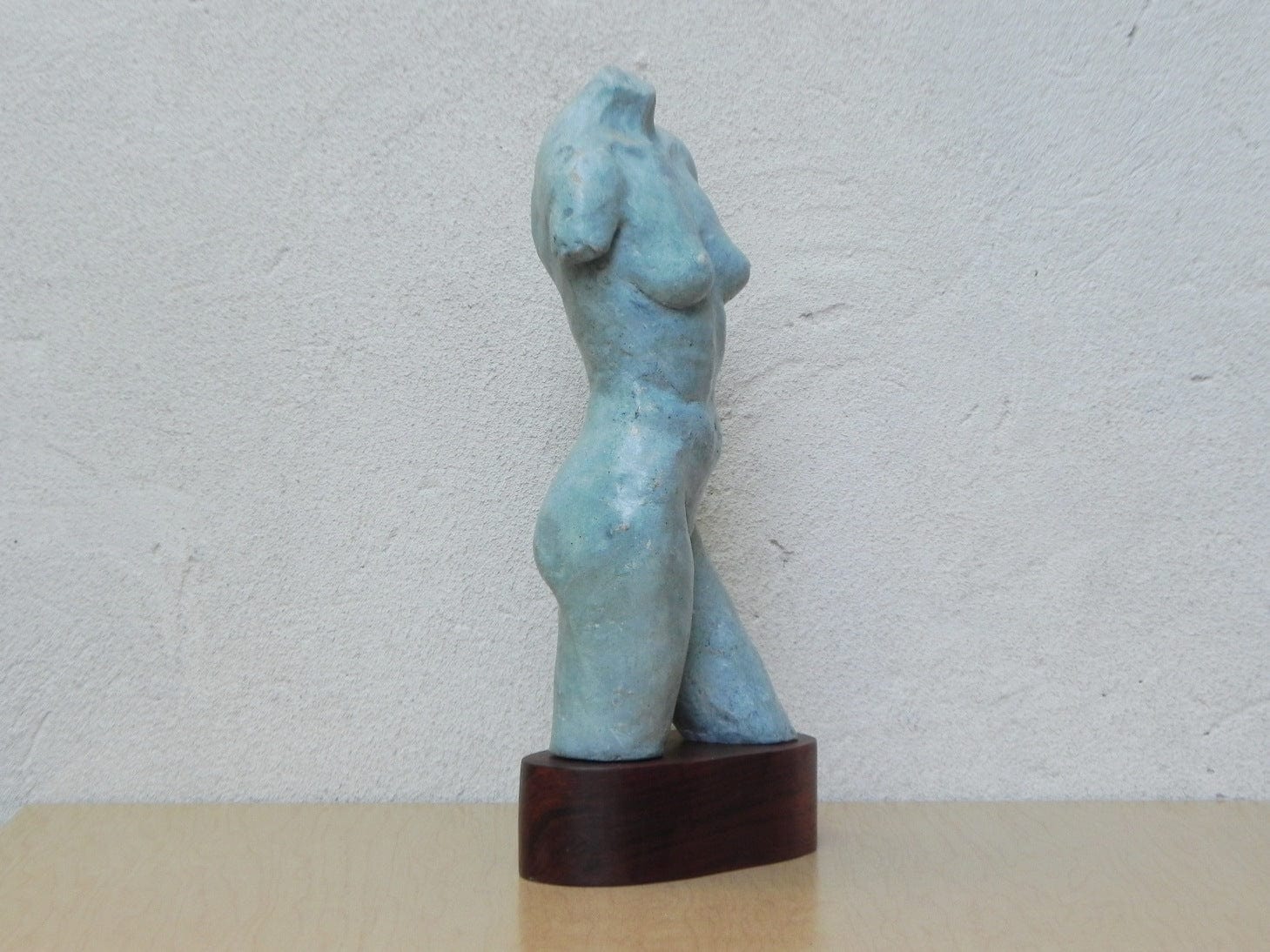 I Like Mike's Mid Century Modern Wall Decor & Art Nude Female Ceramic Table Sculpture in Blue