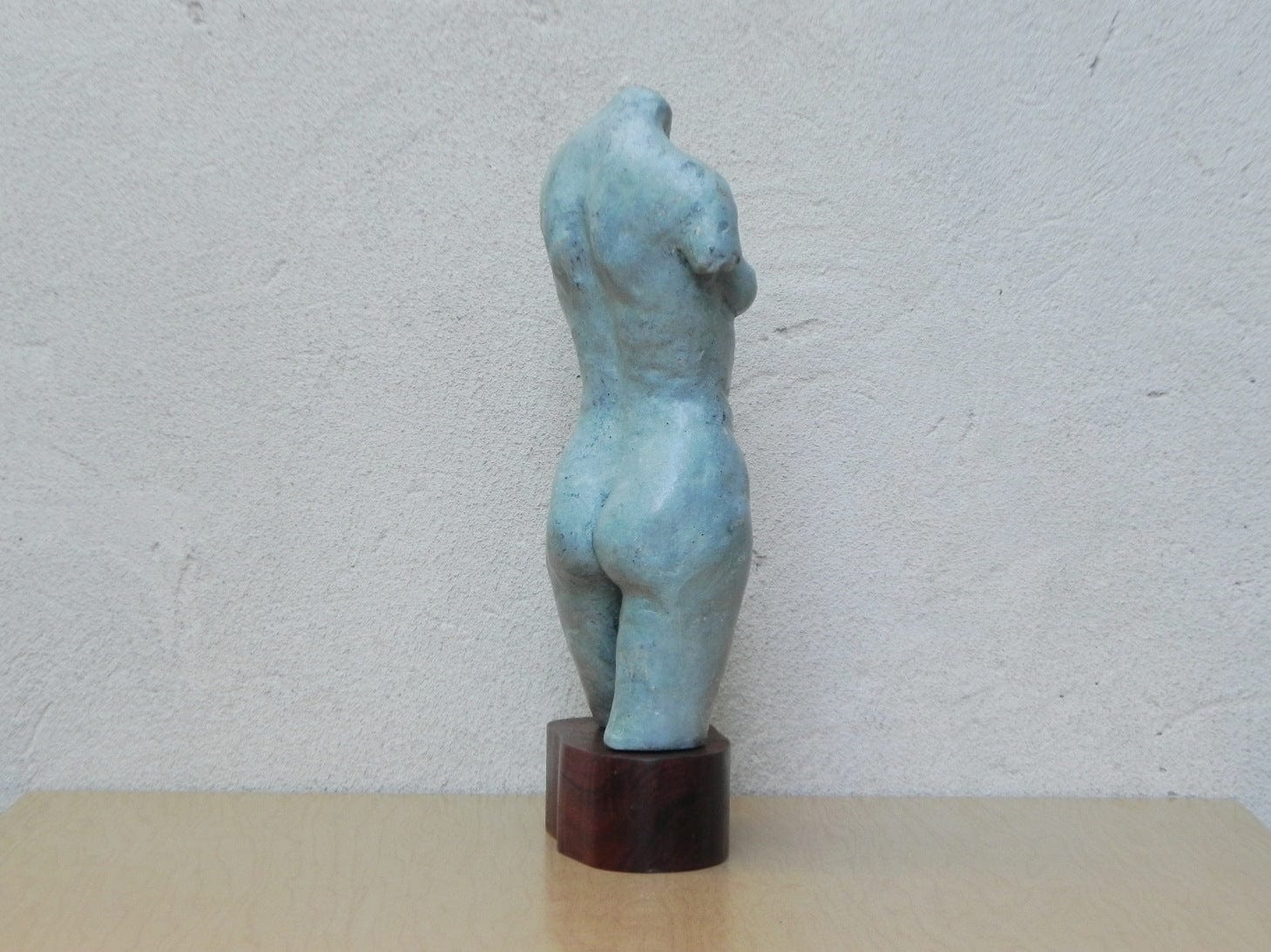 I Like Mike's Mid Century Modern Wall Decor & Art Nude Female Ceramic Table Sculpture in Blue
