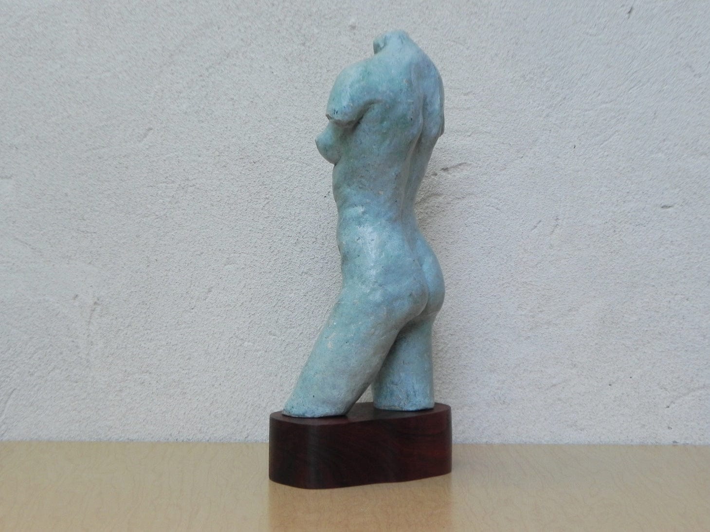 I Like Mike's Mid Century Modern Wall Decor & Art Nude Female Ceramic Table Sculpture in Blue