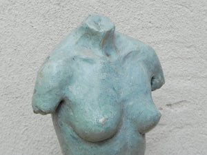 I Like Mike's Mid Century Modern Wall Decor & Art Nude Female Ceramic Table Sculpture in Blue