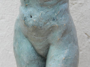 I Like Mike's Mid Century Modern Wall Decor & Art Nude Female Ceramic Table Sculpture in Blue