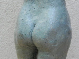 I Like Mike's Mid Century Modern Wall Decor & Art Nude Female Ceramic Table Sculpture in Blue