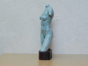 I Like Mike's Mid Century Modern Wall Decor & Art Nude Female Ceramic Table Sculpture in Blue