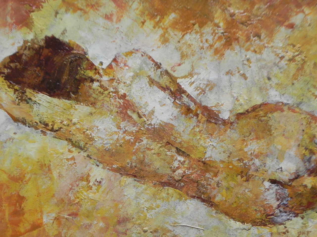 I Like Mike's Mid Century Modern Wall Decor & Art Nude Reclining in Yellows and Oranges, Oil on Canvas