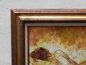 I Like Mike's Mid Century Modern Wall Decor & Art Nude Reclining in Yellows and Oranges, Oil on Canvas