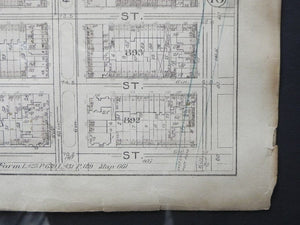I Like Mike's Mid Century Modern Wall Decor & Art Old Manhattan Map, Framed, Bryant Park Area, Bromley Atlas City of New York 1897