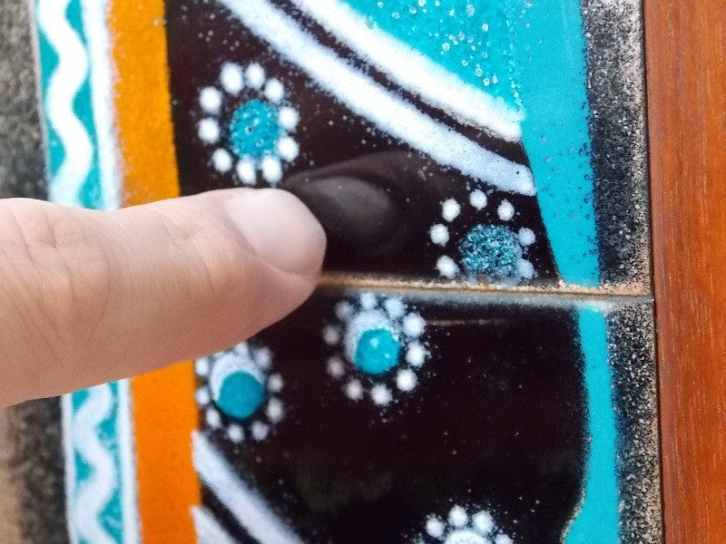 I Like Mike's Mid-Century Modern Wall Decor & Art Orange & Aqua Blue Enameled Roman - Greco / Greek / Grecian / Etruscan Wall Hangings