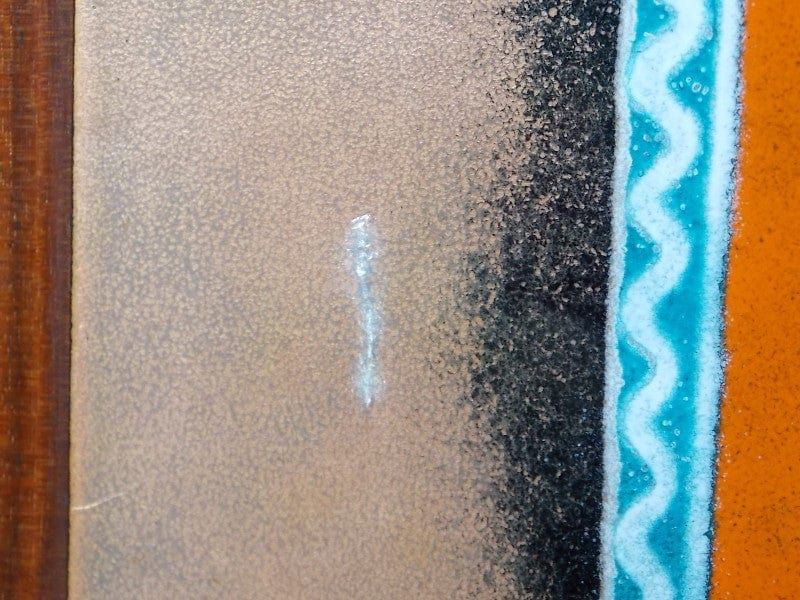 I Like Mike's Mid-Century Modern Wall Decor & Art Orange & Aqua Blue Enameled Roman - Greco / Greek / Grecian / Etruscan Wall Hangings