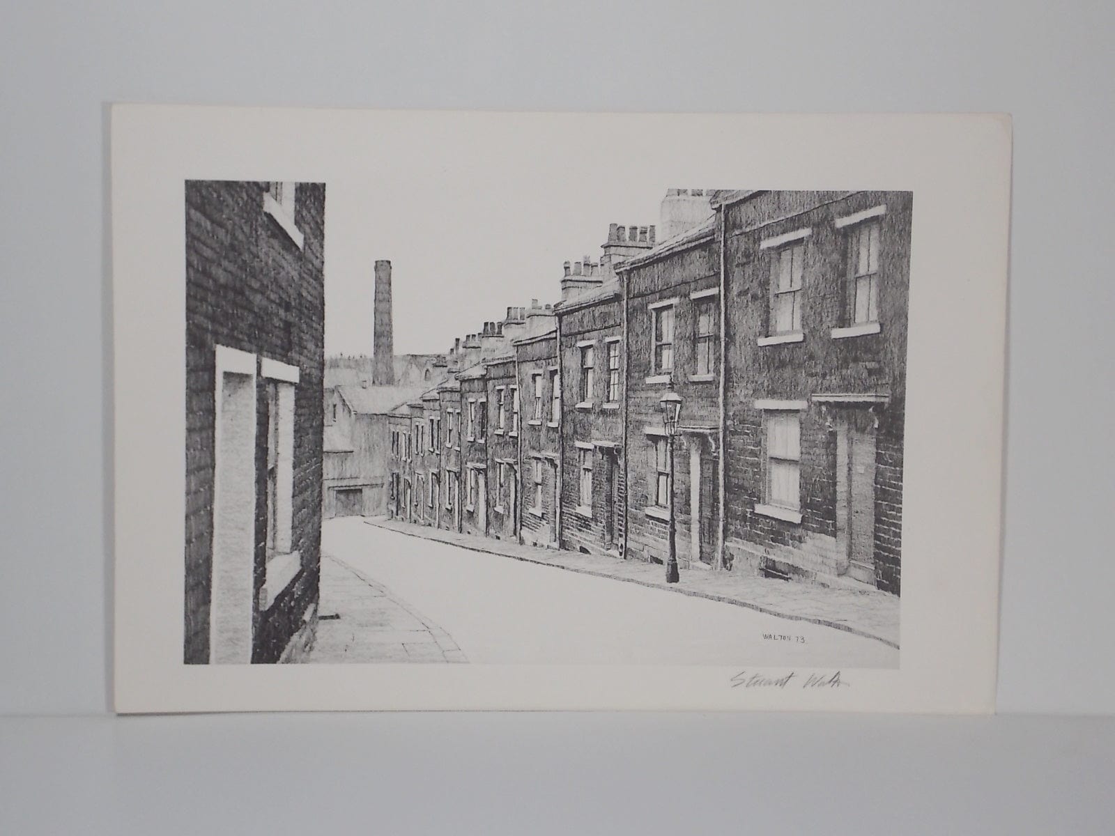 I Like Mike's Mid-Century Modern Wall Decor & Art Original English Yorkshire Village Scene Lithograph by Stuart Walton, 1973, Signed, Unframed