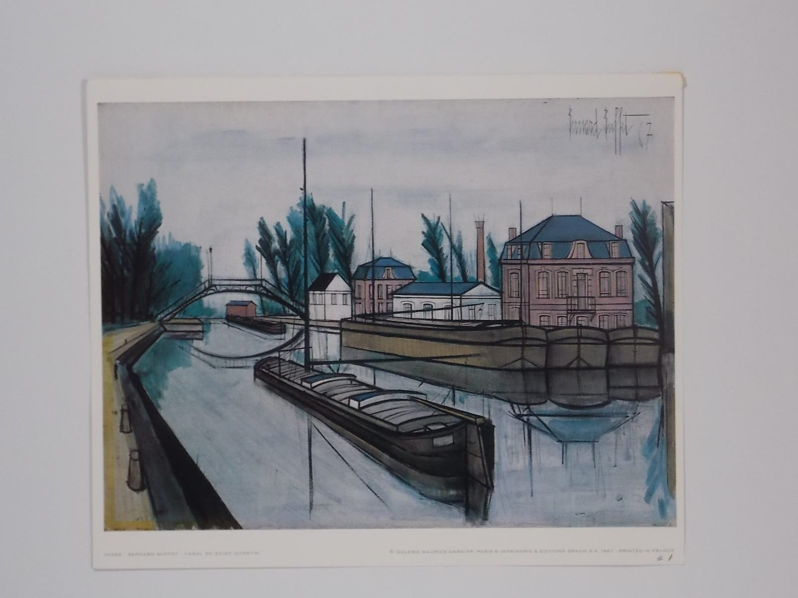 I Like Mike's Mid-Century Modern Wall Decor & Art Original Print Canal de San Quentin by Bernard Buffet 1967, Unframed