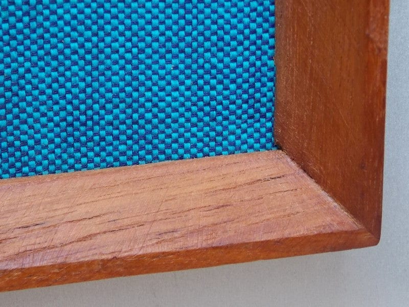 I Like Mike's Mid-Century Modern Wall Decor & Art Pair Carved Teak and Blue Asian Wall Hangings