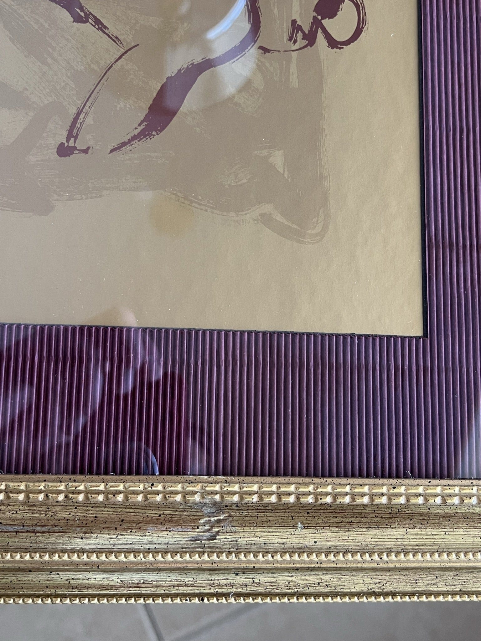 I Like Mike's Mid Century Modern Wall Decor & Art Pair Framed Square Modern Gold Burgundy Nude Wall Hangings, Print on Foil