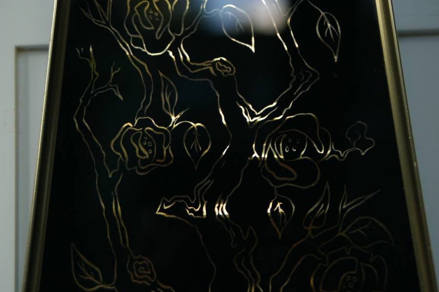 I Like Mike's Mid-Century Modern Wall Decor & Art Pair Glass and Metal Black & Gold Wall Sconces