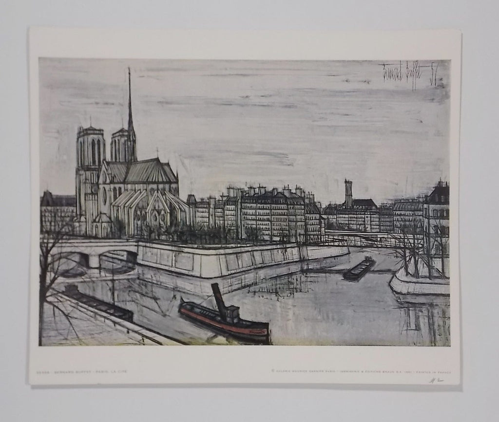 Paris La Cite by Bernard Buffet 1956, Original Color Lithograph
