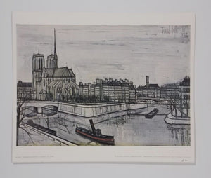 I Like Mike's Mid Century Modern Wall Decor & Art Paris La Cite by Bernard Buffet 1956, Original Color Lithograph Print, Unframed