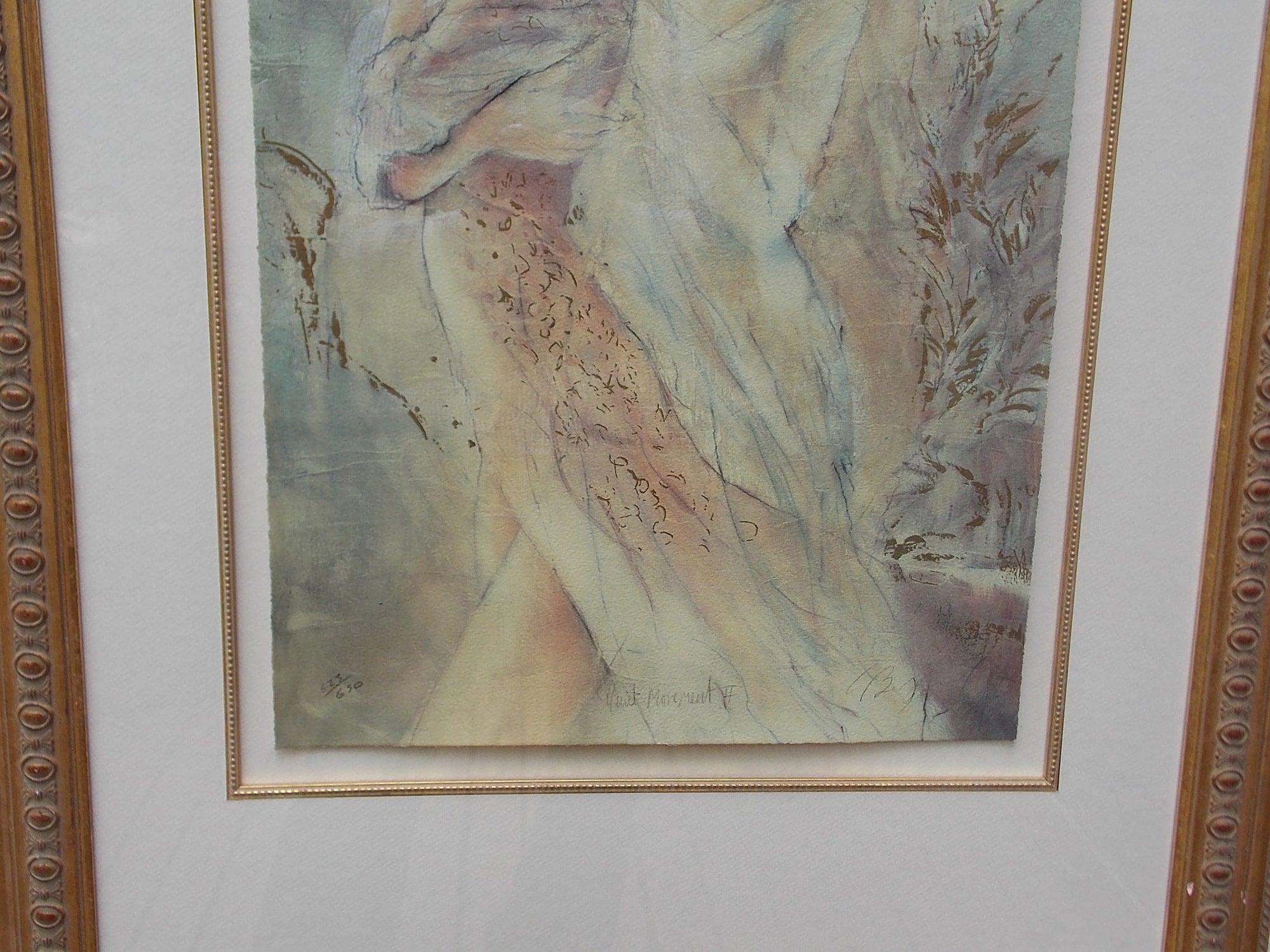 I Like Mike's Mid Century Modern Wall Decor & Art Quiet Movement 11 by Gary Benfield, Large Framed Seriograph, Signed & Numbered
